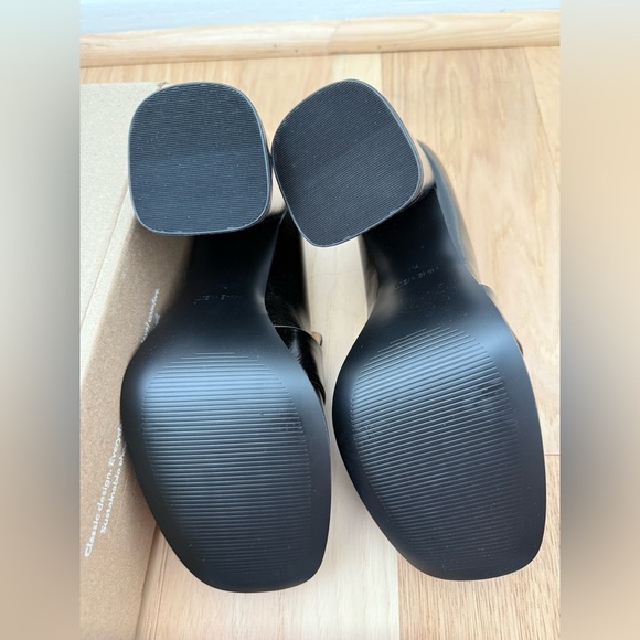 Nine West Valda Square Toe Block Black Heel Dress Pumps Size 7M - Picture 9 of 10